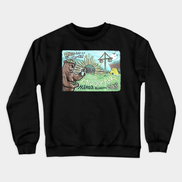 Happy Midsommar Bear Crewneck Sweatshirt by schaefersialice